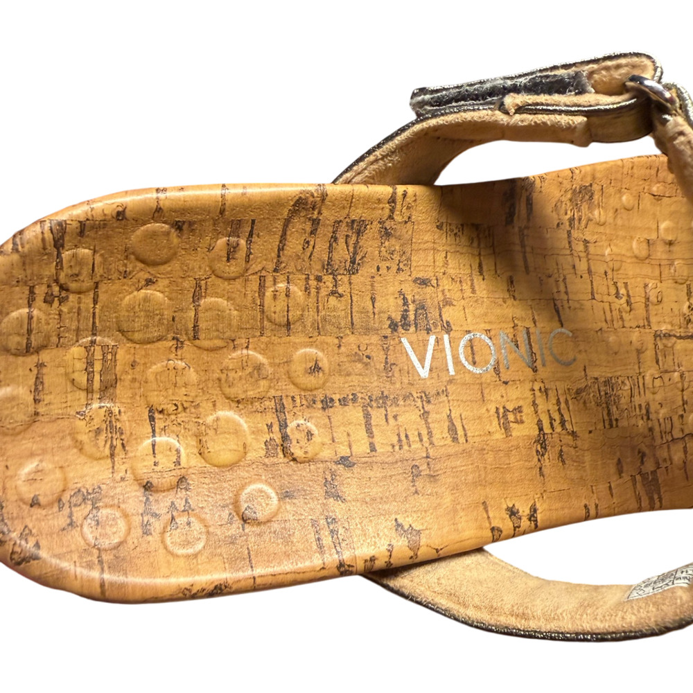 VIONIC Viviana Women's 8 Orthotic Jeweled Metallic Bronze Sandal Comfort Shoe - Picture 13 of 14